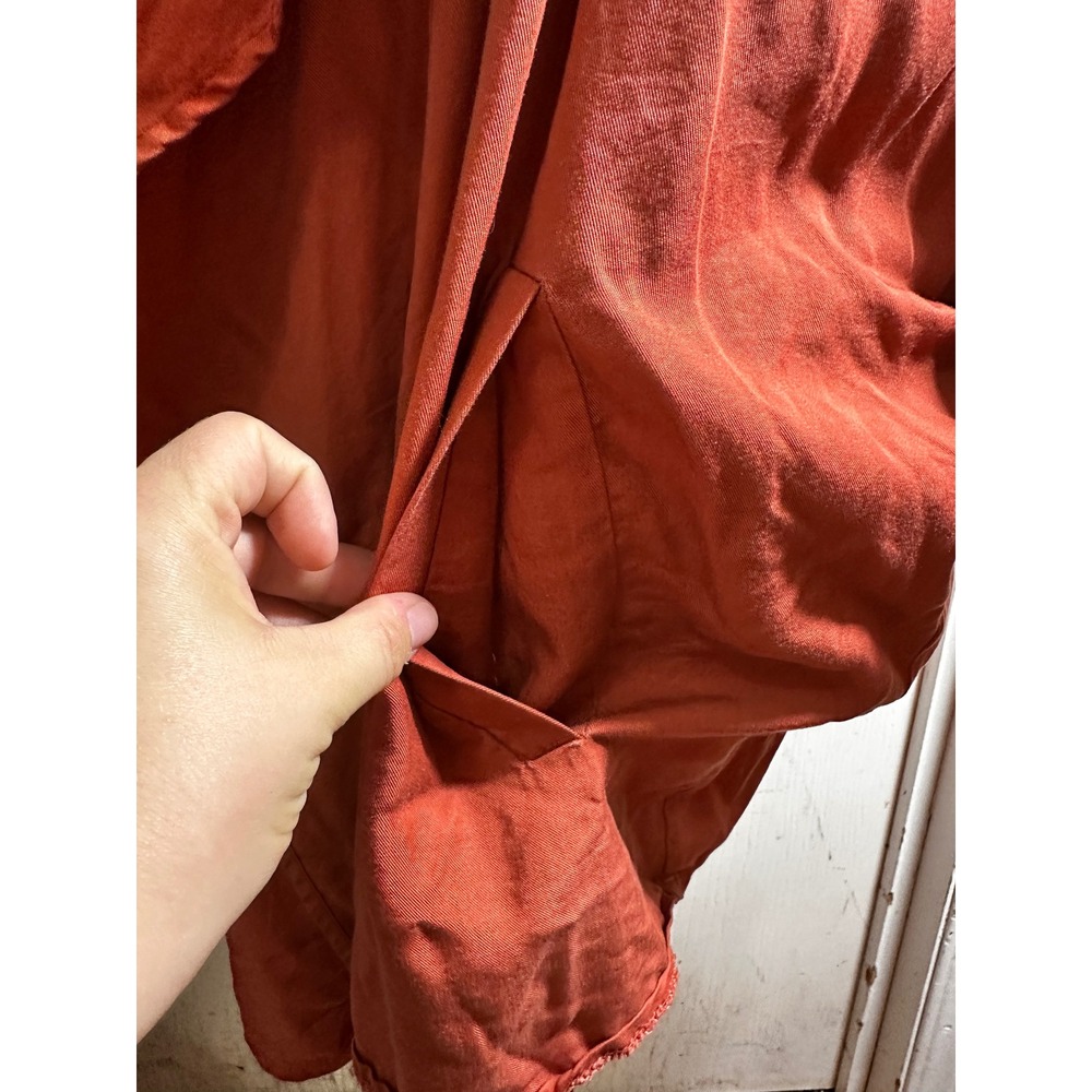 H&M Conscious Lyocell Drape Front Jacket coral Small Pockets Roll Tab - Picture 4 of 9